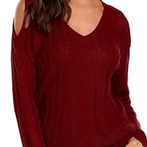 Sexy, cold shoulder, top, sweater, v-neck NWOT